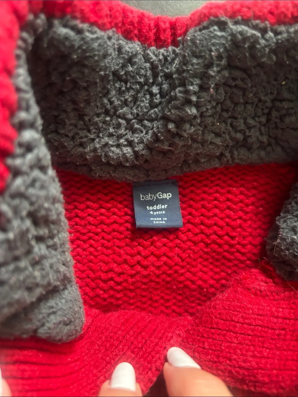 GAP Red Cable Knit Mock Neck Sweater